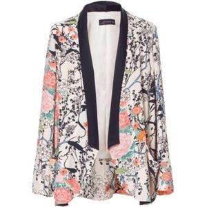 Zara Blazer Japanese Cherry Blossom Tuxedo Style